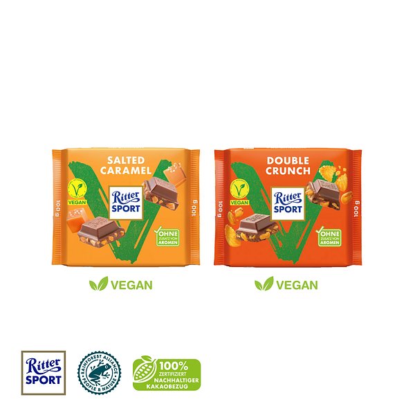 Ritter SPORT "Vegan" mit Werbebanderole