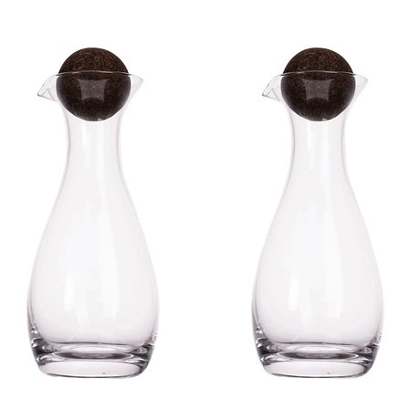 Nature Öl-/Essigkaraffen mit Korkstopfen 2-tlg. 300ml Dumep