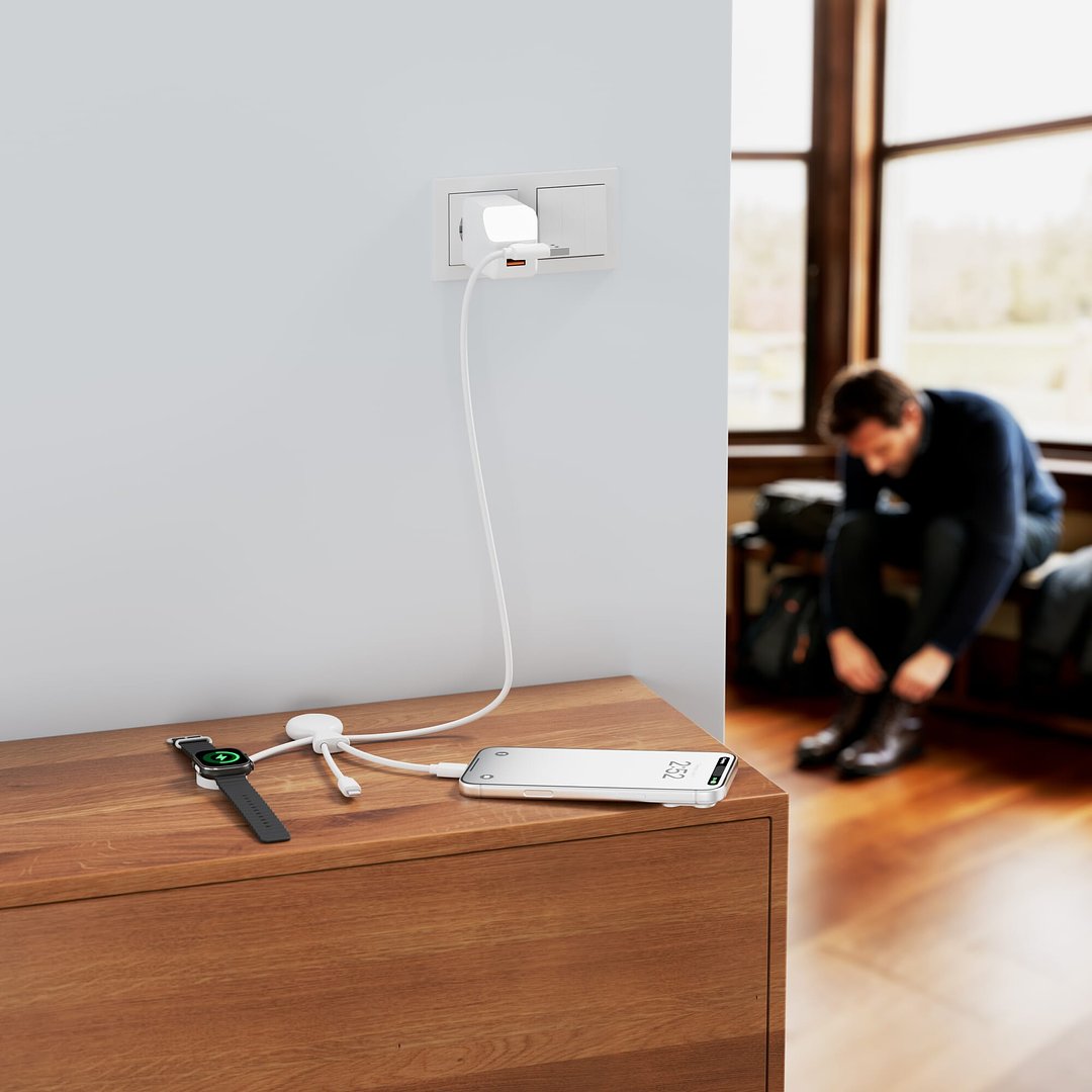 Mr. Bio Long Multi-Kabel für Apple/Samsung Watch 1 Meter Elinat