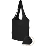 Blend 140 g/m², GRS-zertifizierte, faltbare Baumwoll Tragetasche, 7 l - Grin