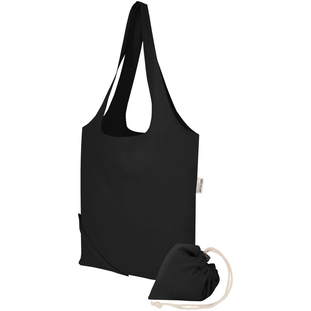 Blend 140 g/m², GRS-zertifizierte, faltbare Baumwoll Tragetasche, 7 l - Grin
