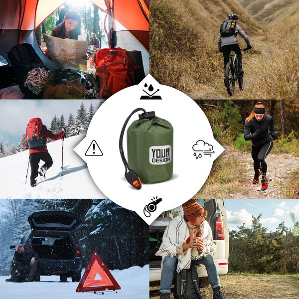 2-in-1-Thermoponcho für Outdoor Notfälle Durenas