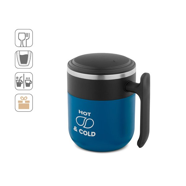 Reisebecher mit Innenwand aus Edelstahl und matter Oberfläche, 400 ml Jonnas