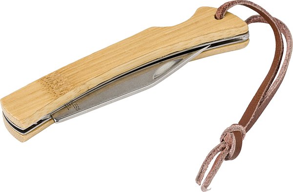 Klappbares Messer aus Edelstahl und Bambus Ruelvep