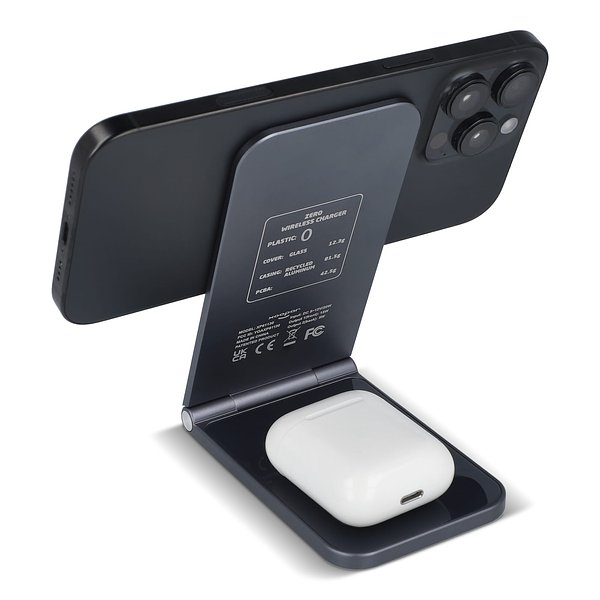 2255 - Zero 2 in 1 Drahtloses Ladegerät Kompatibel mit MagSafe Emervep