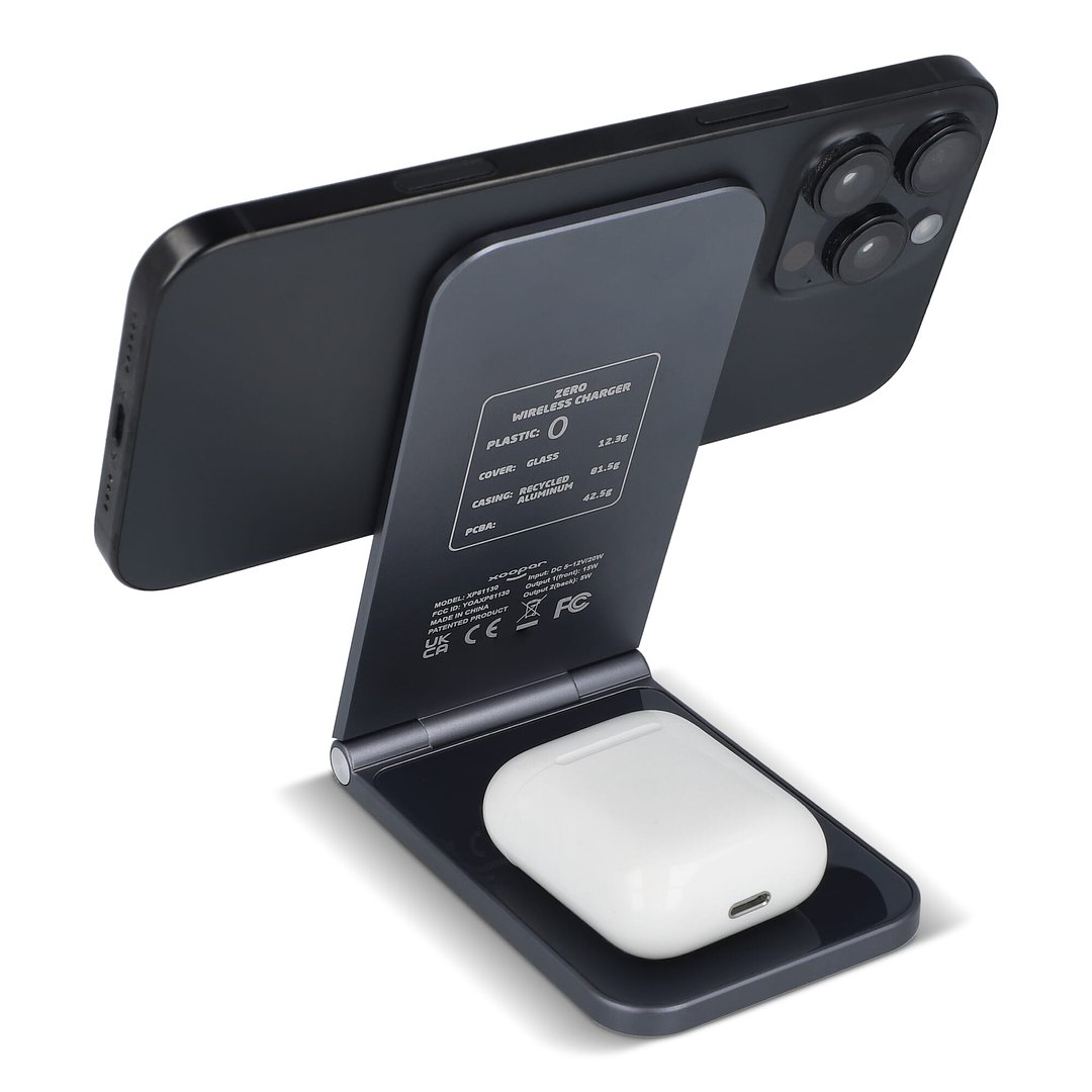 2255 - Zero 2 in 1 Drahtloses Ladegerät Kompatibel mit MagSafe Emervep
