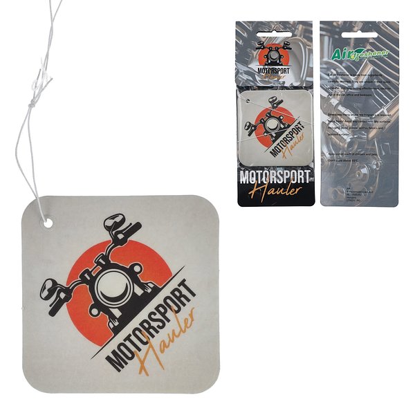 Auto-Lufterfrischer im Quadrat mit Zitronenduft Anseht