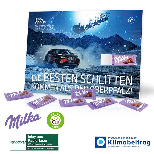 Tisch-Adventskalender Organic mit Milka Schokolade