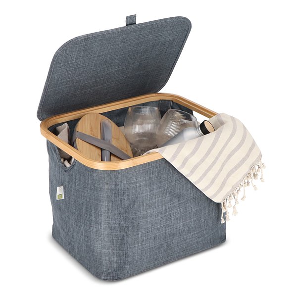 faktbarer Korb mit Deckel Sogne 40,5 x 33 x 30cm Mudorin