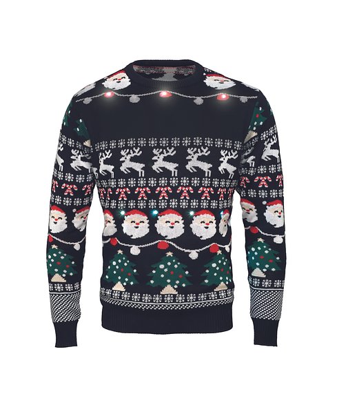 Weihnachts-LED-Pullover S/M Linana