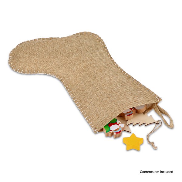 Weihnachtsstrumpf im Jute-Stil mit Ziernaht 45cm Waluregun