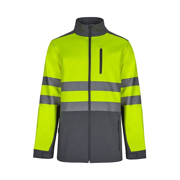 Zweifarbige Softshell-Jacke (280 g/m²) aus Polyester (96 %) und Elastan (4 %) Bistga
