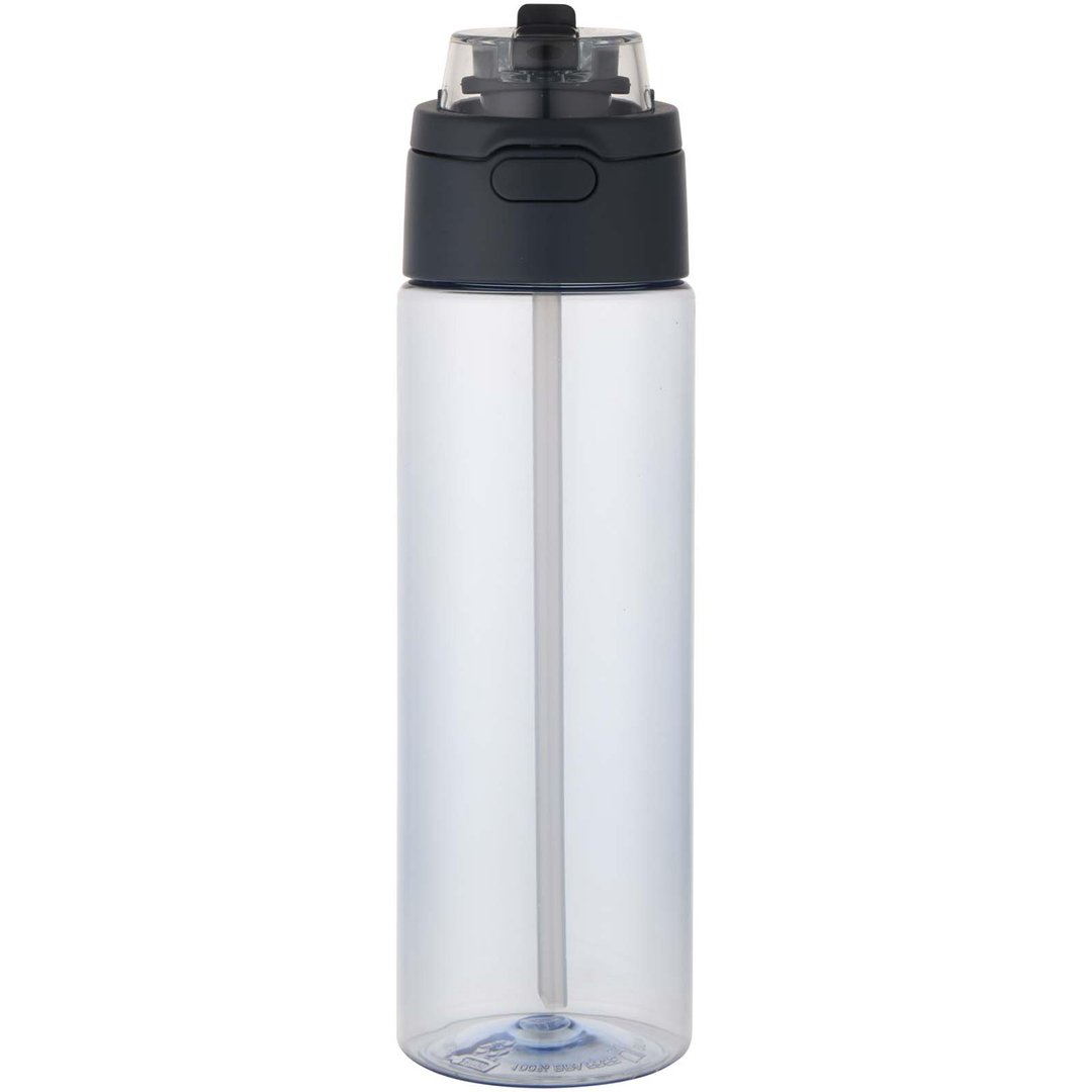 700 ml RCS Trinkflasche aus recyceltem Kunststoff mit Multifunktionsdeckel und Klappstrohhalm - Vreilga