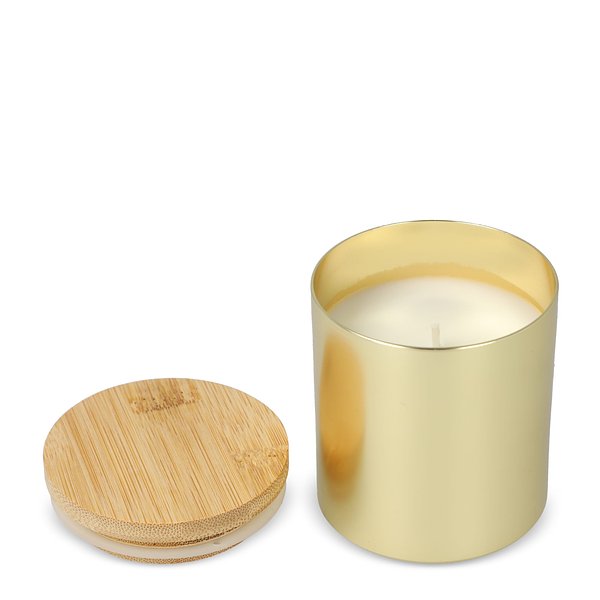 Bhakti-Duftkerze auf pflanzlicher Basis in recyceltem Aluminiumgefäß Elinele