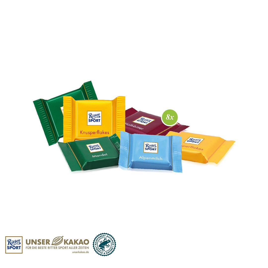 Ritter SPORT Schokotäfelchen in Präsentbox