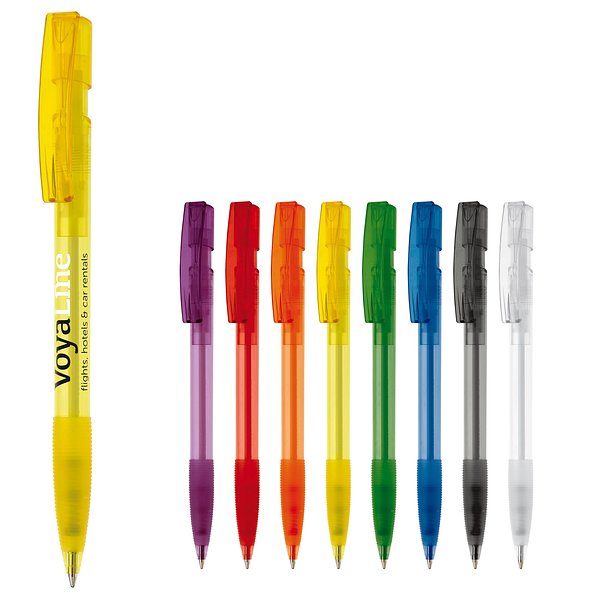 Kugelschreiber Nash Transparent mit Gummigriff Liuling