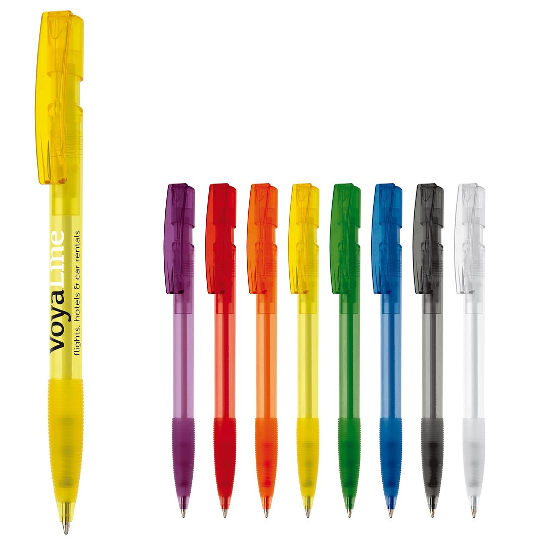 Kugelschreiber Nash Transparent mit Gummigriff Liuling