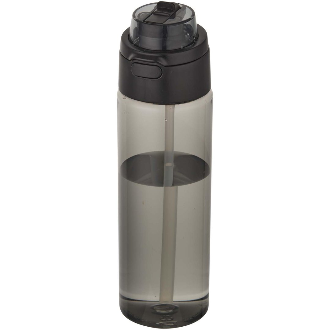 700 ml RCS Trinkflasche aus recyceltem Kunststoff mit Multifunktionsdeckel und Klappstrohhalm - Vreilga