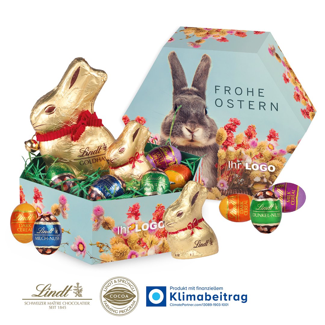 Grosses Premium-Osternest mit Schokolade von Lindt