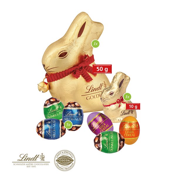 Grosses Premium-Osternest mit Schokolade von Lindt