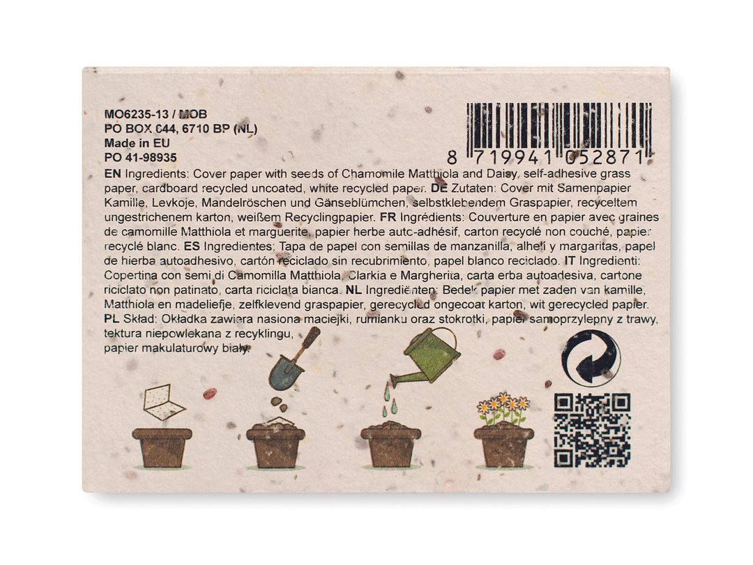 Notiz-Set mit Blumensamen Lixvin