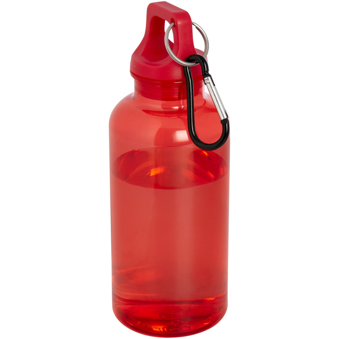 400 ml RCS-zertifizierte Trinkflasche aus recyceltem Kunststoff mit Karabiner - Emerik