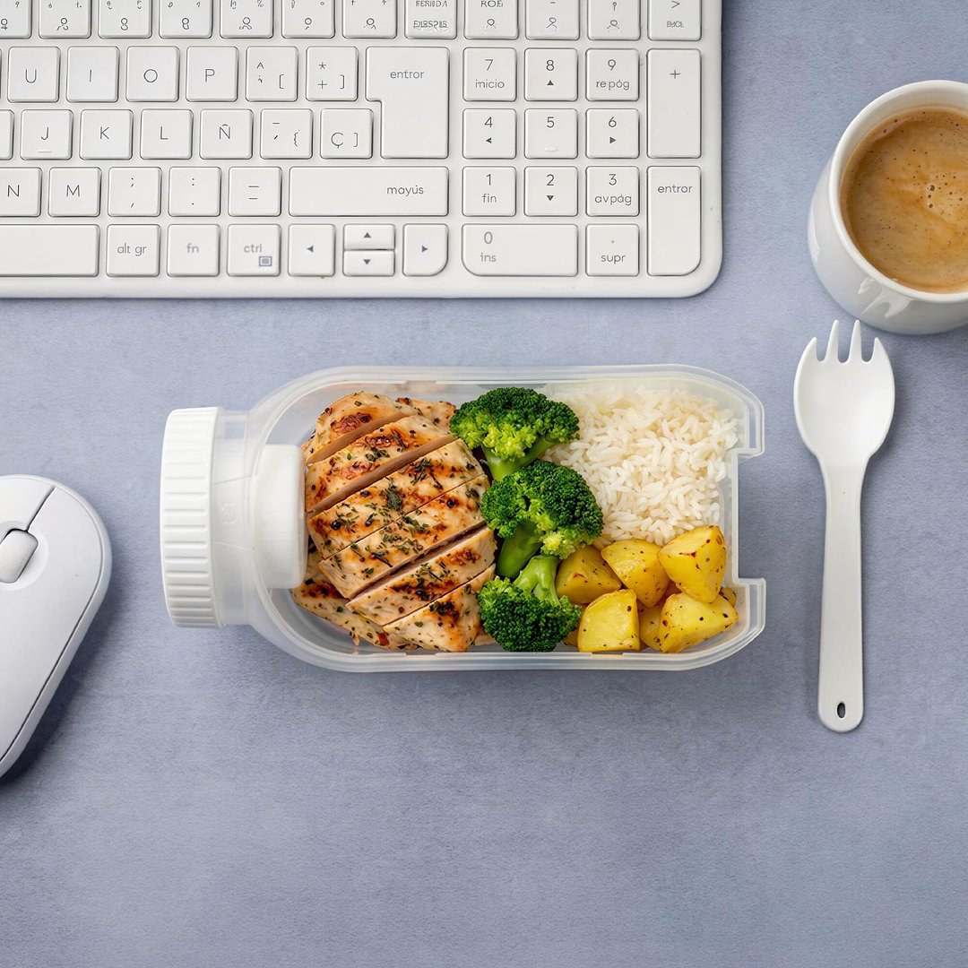 All-in-One-Lunchbox mit Soßenfach und Löffel-Gabel Aitlixl
