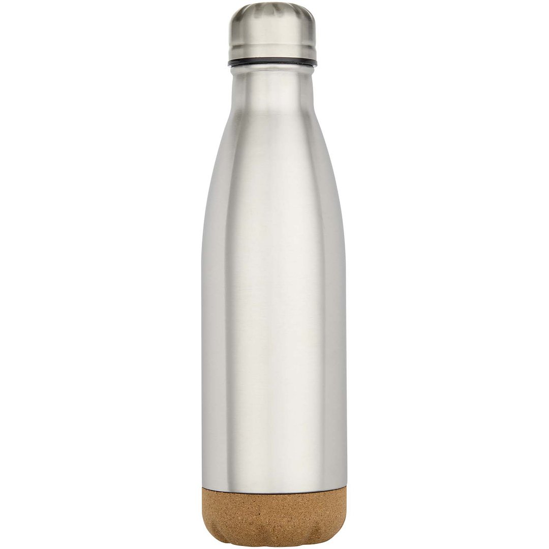500 ml doppelwandige, vakuumisolierte Trinkflasche aus Edelstahl mit Korkdetails - Steia