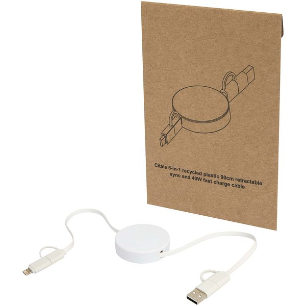90 cm 5-in-1 Kabel aus recyceltem Kunststoff für Datenübertragung und 40W Schnellladung - Uriköbi
