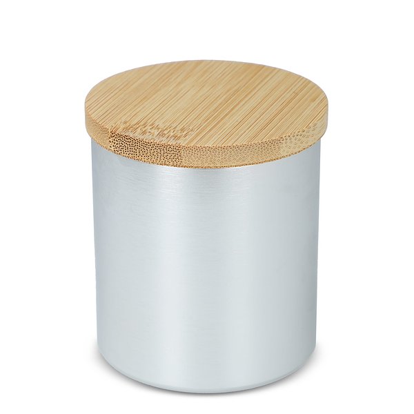 Bhakti-Duftkerze auf pflanzlicher Basis in recyceltem Aluminiumgefäß Elinele