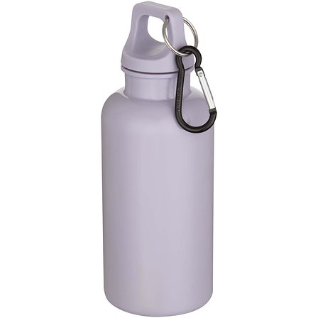 400 ml einfarbige RS-zertifizierte Trinkflasche aus recyceltem Kunststoff mit Karabinerhaken - Uedi