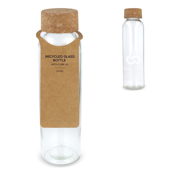 Recycling-Glasflasche mit Korkdeckel 500ml Giamudona