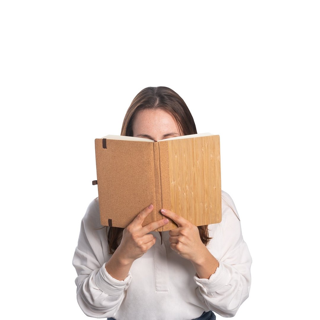 A5-Notizbuch mit festem Einband aus Bambus- und Korkblättern Itlitas