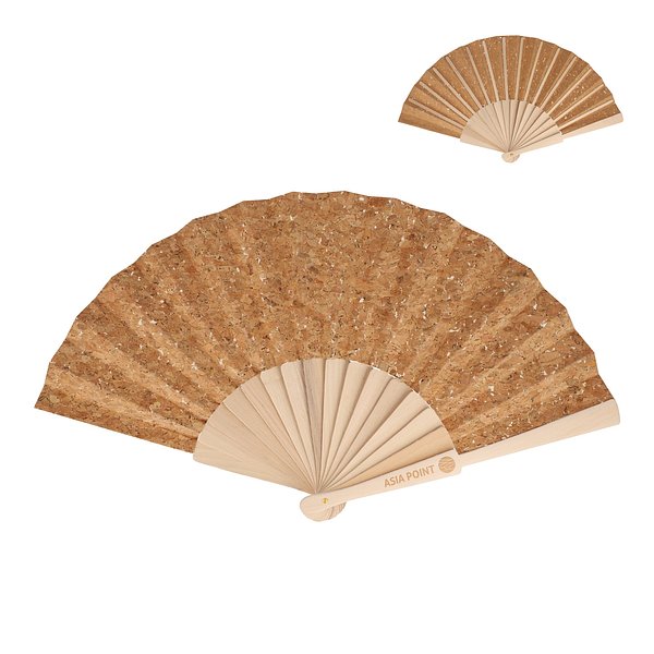 Fächer aus Holz mit Korkgewebe Dumeniga