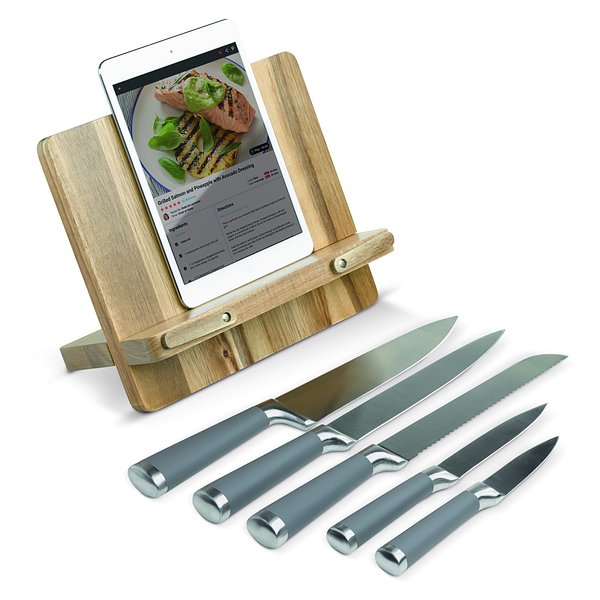 Kochbuchständer mit 5 Messern Warlinga