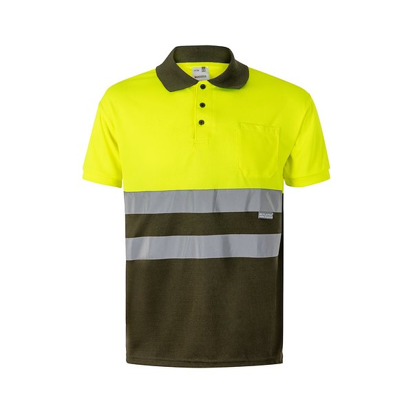 Zweifarbiges Poloshirt im Bird-Eye-Design (160g/m²) mit kurzen Ärmeln, aus Polyester (100%) Mudyli