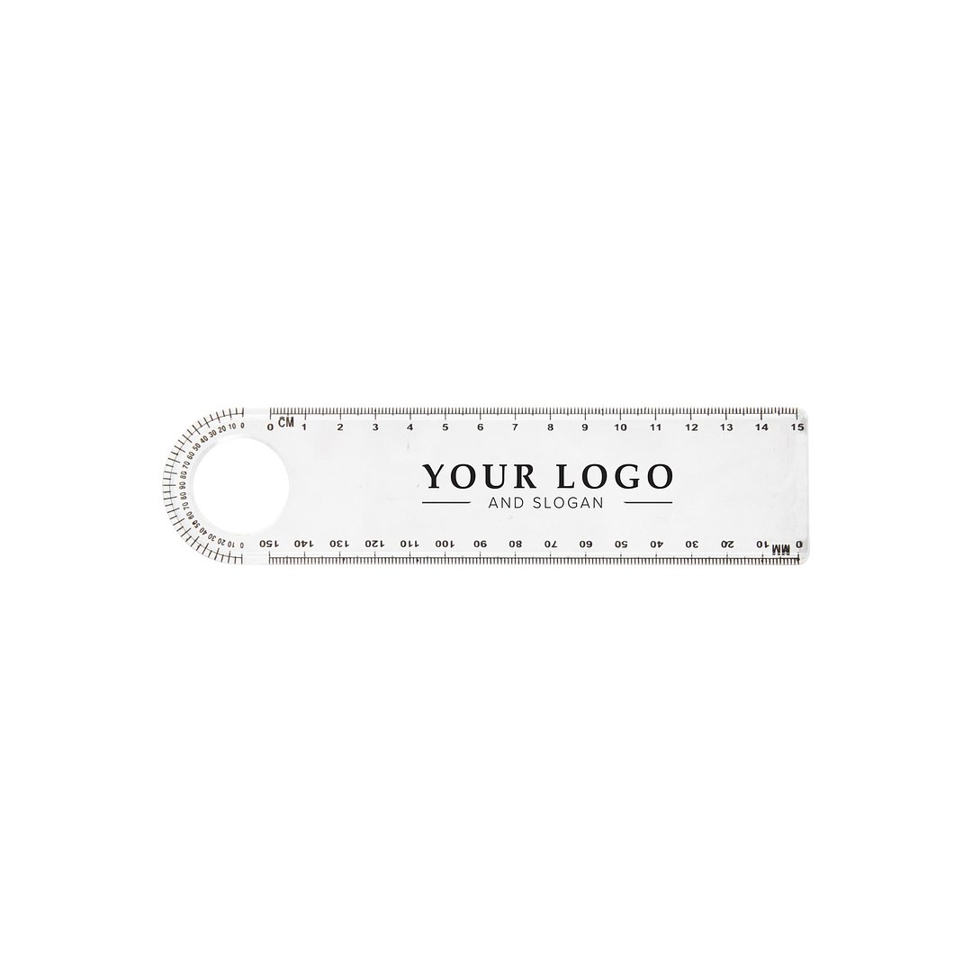 Lineal Olliuseha | Kunststoff | Transparent | Mit Winkelmesser und Lupe