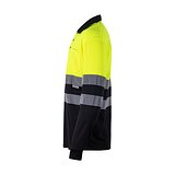 Zweifarbiges Poloshirt im Bird-Eye-Design (160g/m²) mit langen Ärmeln, aus Polyester (100%) Beatiani