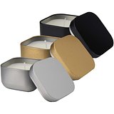 Quadratische Zinnkerze mit Vanille Duft - Uelitli