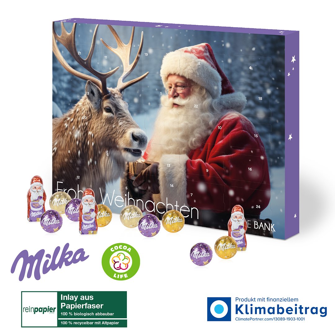 Adventskalender Milka „Edition“, Inlay aus Papierfaser