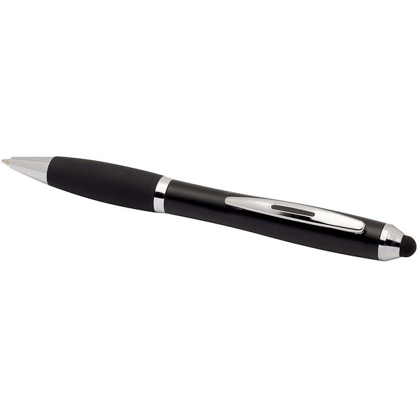 RCS Stylus Kugelschreiber aus recyceltem Kunststoff mit farbigem Schaft und schwarzem Griff (blaue Tinte) - Adan