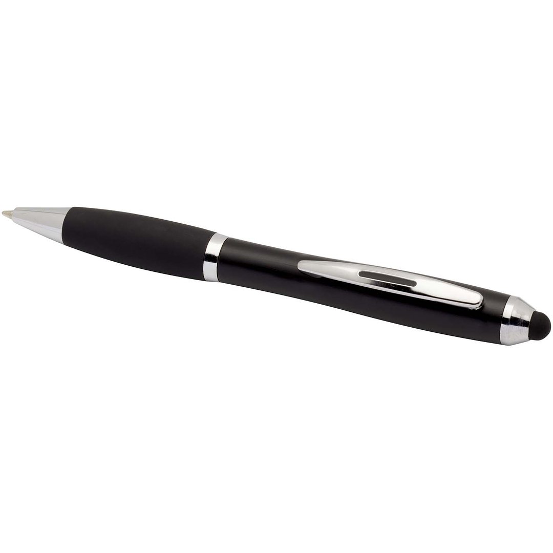 RCS Stylus Kugelschreiber aus recyceltem Kunststoff mit farbigem Schaft und schwarzem Griff (blaue Tinte) - Adan