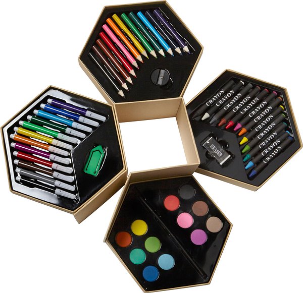 Kunst-Set Dinatha | Sechseckige Kartonbox | 54 St.