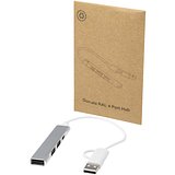 4 Port Hub aus recyceltem Aluminium mit USB-A- und Typ-C-Anschlüssen und zwei Eingängen - Regiel