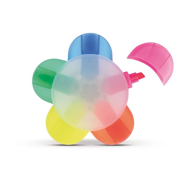 Textmarker Blume mit 5 Farben Köbik