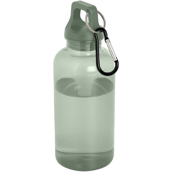 400 ml RCS-zertifizierte Trinkflasche aus recyceltem Kunststoff mit Karabiner - Emerik