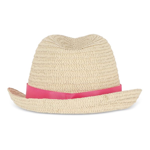 Pflanzlicher Strohhut mit farbigem Band Betonnel