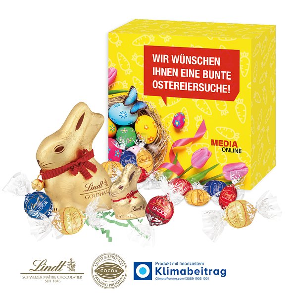 Premium-Präsent „Glücksmomente“ mit Lindt Schokolade