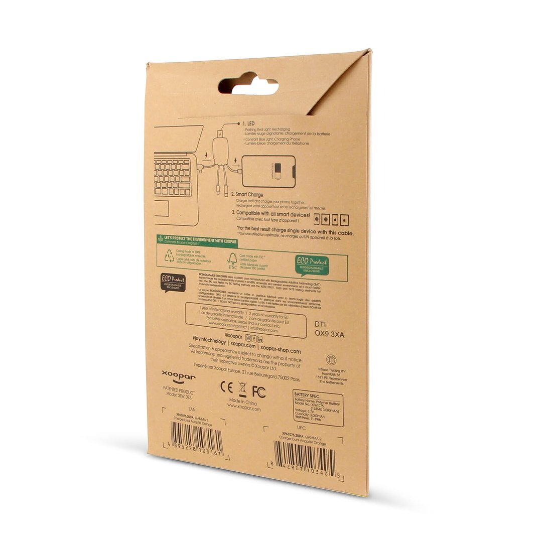 Octopus Gamma 2 Bio Charging cable with 3.000mAh Powerbank Nicorela