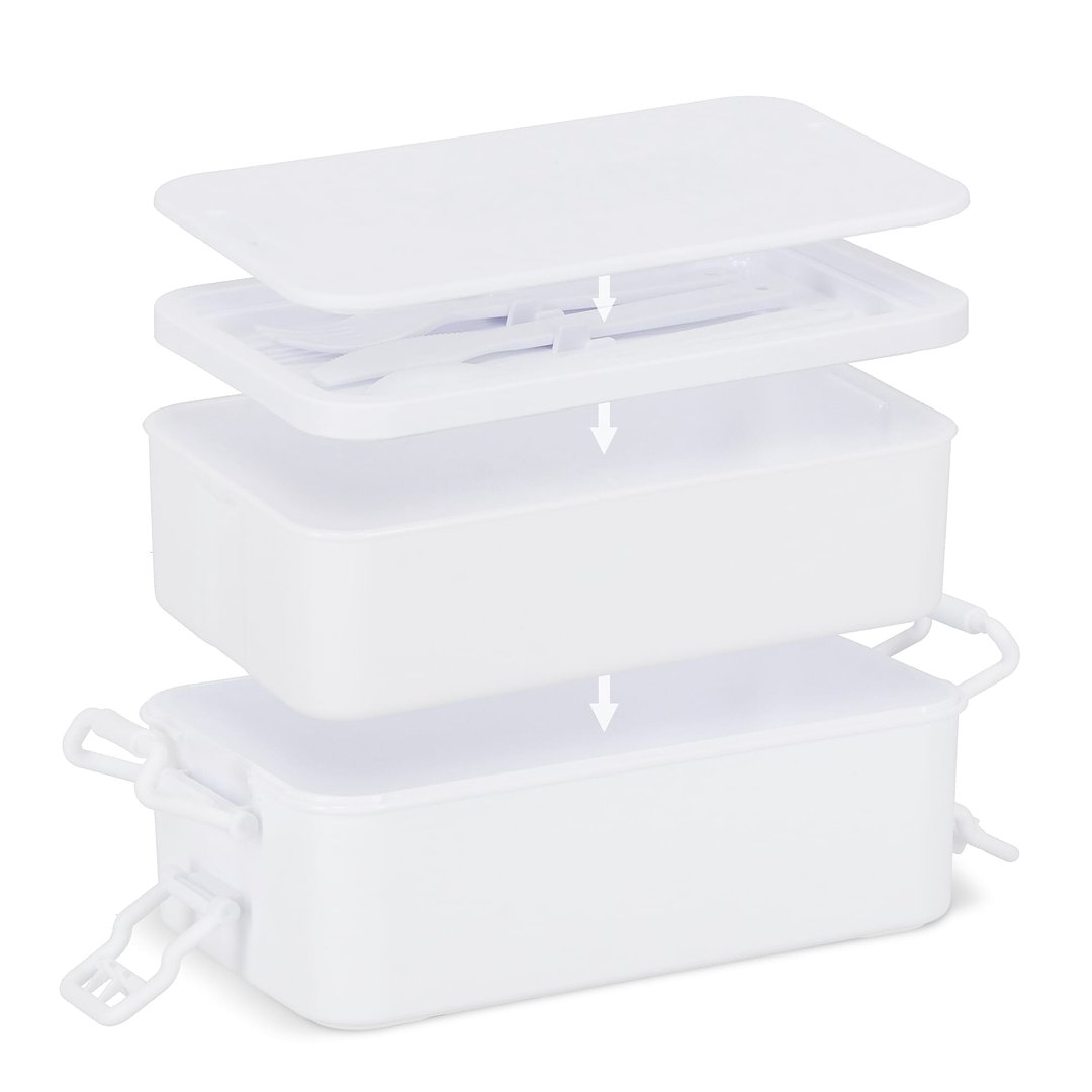 Doppelte Lunchbox mit Besteck Ylanin